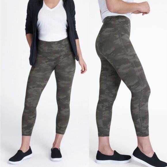 Spanx 'Look At Me Now' High Waisted Seamless Legging Camo Green Size Small - Picture 1 of 7